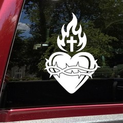 Sacred Heart of Jesus Vinyl Decal – Catholic Christian Symbol – Faith Sticker