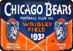 Chicago Bears 1932 Program Cover Vintage Reproduction metal sign 8 x 12