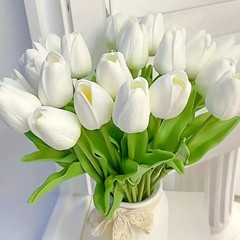 10Pcs Artificial Tulips Latex Fake Flower Bouquet Real Touch Wedding Party Decor