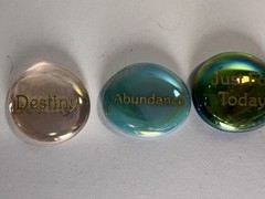 Inspirational Affirmation Glass Stones Set of 6 – Motivational Words Decor