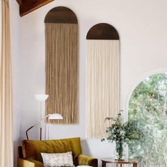 Macrame Wall Hanging Boho Wall Decor Handmade Macrame Art Tapestry 2PC Set