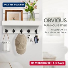 Key Holder for Wall Easy Installation Mail Organizer Wall Mount Hanging Key Rack