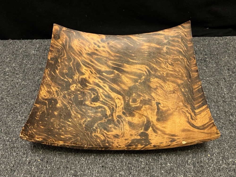 Square Shaped Mango Tree Wood With Dark Stain Serving Dish Fruit Bowl – 11.75”