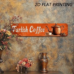 2D Turkish Coffee Iron Wall Art 10.16X40.64 cm Rustic Decor