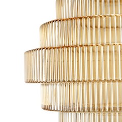 D9.1×9.8″ Tiered Geometric Amber Luster Clear Vase
