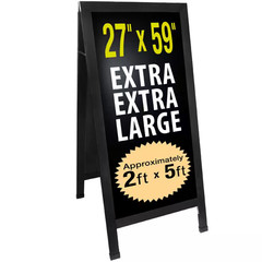 Excello 59 In.X27 In. A-Frame Chalkboard Sign, Black