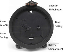 Vintage Retro Analog Alarm Clock, 4.5 Inch Super Silent Non Ticking Small Clock