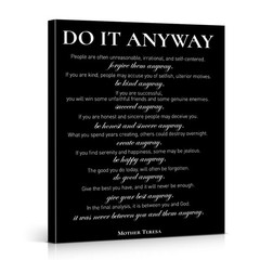 Inspirational Canvas Wall Art Motivational Do It Anyway Quote Print Poster Po…