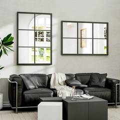 Rectangle Wall Mirror, Window Mirror Wall Mounted, 24x36in Window Pane Mirror…
