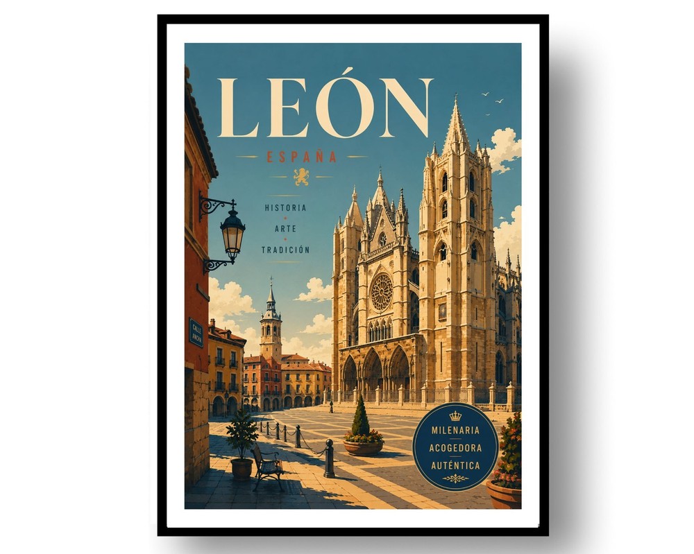 León Travel Poster Print, Wall Decor