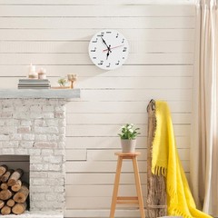 10 Music Notes Wall Clock, Black on White, Silent Non-Ticking, Battery