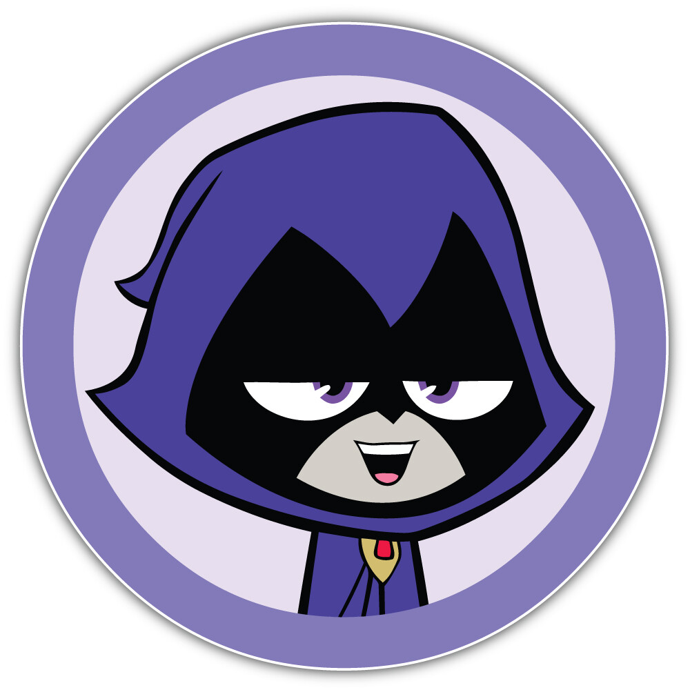 Raven Face Teen Titans Cartoon Sticker Bumper Decal – «SIZES»