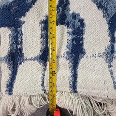 Indigo Blue Wall Hanging Tapestry Woven Cotton Fringe Boho Tie Dye Art 51″x35″