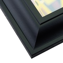 Craig Frames 2″ Wide Contemporary Satin Black Picture Frame With White Mat