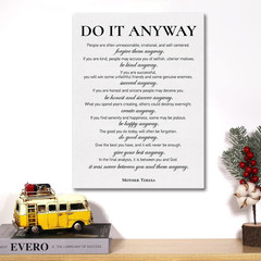 Inspirational Canvas Wall Art Motivational Do It Anyway Quote Canvas Print Posit