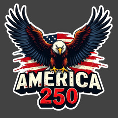 America 250 Eagle Sticker Vinyl Decal Patriotic USA Flag Freedom Graphic