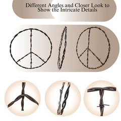 Rustic Copper Iron Peace Sign – Large Hippie Wall Art for Vintage Home Décor