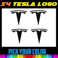 x4 2″ 3″ 4″ 6″ 8″ TESLA Logo Vinyl Wheel, Door, Car Decal Sticker FREE SHIPPING