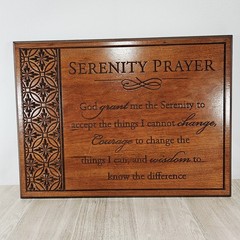 P Graham Dunn Carved Cherry Wood Wall Art Plaque Serenity Prayer 11×15″ Nice