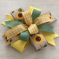 Handmade – Sunflower Wreath Bow, Everyday Bow, Lantern Bow, Sunflower Bow