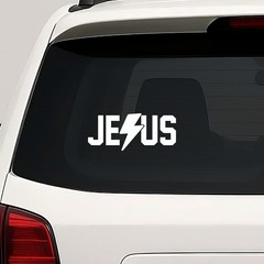 JESUS Lightning Bolt Die Cut Decal Sticker – Christ Christian Religious God