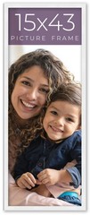 15×43 Frame White Real Wood Picture Frame Width 0.75 inches | Interior Frame Dep