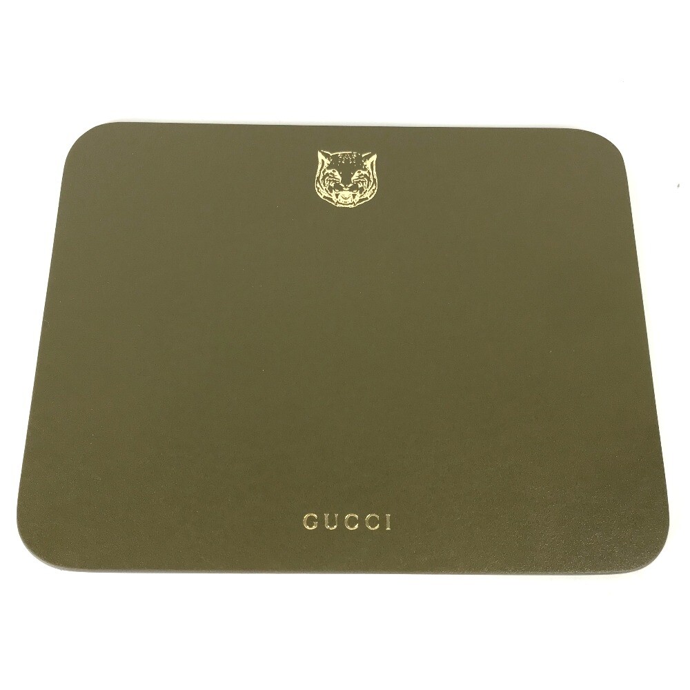 GUCCI PC personal computer interior tiger mouse pad Leather khaki/pink