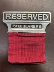 Antique Church/Funeral Home “Reserved Pallbearers” Seat/Pew Signs Cast Aluminum