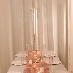 CLEAR 2 Round 32″ Cylinder Glass Flower VASES Centerpieces Party Decorations