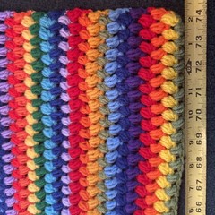 Rainbow Crochet Afghan Throw Reversible 100% Acrylic Handmade 39” X 74” New