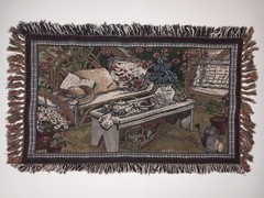 Living Room Tapestry Throw Double Weave 20″x32″ Unknown Artist