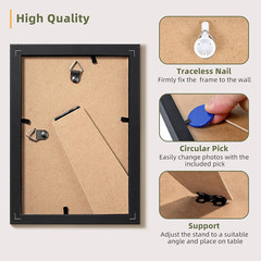 4X6 Picture Frame Set of 5 Photo Frames for 4X6 Pictures Wall Gallery Black 4X6