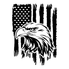 Distressed American Flag Eagle Head USA Patriotic Freedom Outdoor Decal Sticker