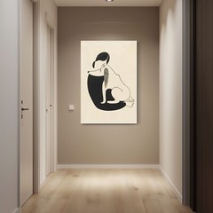 Woman With A Dog by Christina Malman Framed Painting Print Classic Wall Art