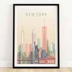 New York City Skyline, Iconic City Views, Travel Wall Art No Frame