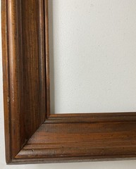VTG 1970s Solid Wood 2” Deep Moulding Frame Fits 14” x 17” Stained No Glass