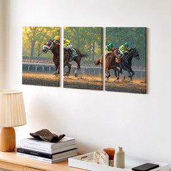 3 Pieces Dynamic Horse Racing Large Wall Art Set for Living Room Set Of 3