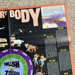 Vintage 70’s Smash Magazine zodiac astrology double sided poster 1974 21.25x22in