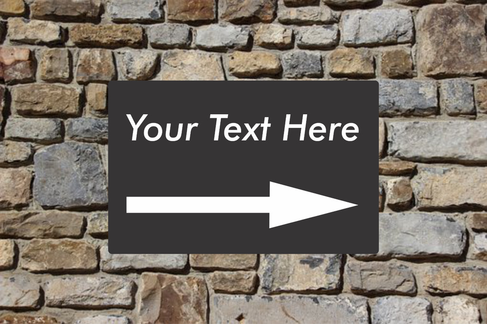 Personalized Aluminum Sign Customized With Your Message with Arrow 12 In x 18 In