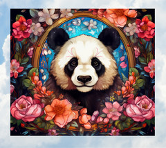 Panda Bear Faux Stained-Glass WINDOW CLING Size 9.1″ Repositionable Vinyl