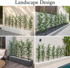 4 FT Fake Bamboo Plant Indoor: 10 Packs Artificial Tall Tree Decor, Faux Bamboo