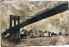 TIN SIGN new 8×12 Brooklyn bridge New York City Manhattan East river famous Br6c