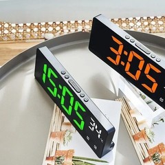 Digital LED Alarm Clock with Temperature Display Home Desktop Clock Snooze Time