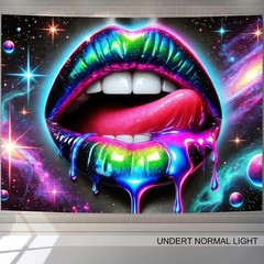 Blacklight Tapestry UV Reactive Tapestry Wall Hanging 78×59 Inches Cosmic Rainbo