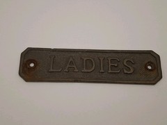 Vintage Brass Ladies Door Restroom Sign( See Pictures)