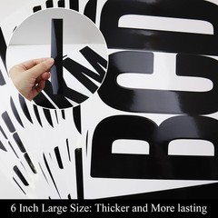 20 Sheets 6 Inch Letter Number Stickers, Self Adhesive Vinyl Capital Black