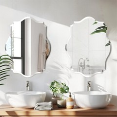 Frameless Irregular Wall Mirror Beveled Edge Sliver Glass Bathroom Vanity Mirror