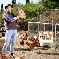 3Pcs Double Sided Farm Fresh Eggs Sign Eggs for Sale Sign Corrugated Plastic Fre