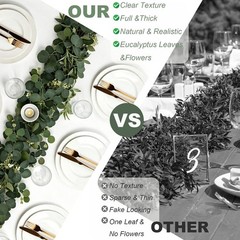 2 Pack Artificial Eucalyptus Garland, Artificial Greenery Fake Eucalyptus Leaves