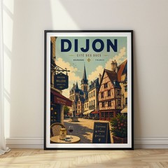 Dijon Travel Poster Print, Wall Decor